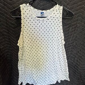 Old Navy White Tank Top with Black Polka Dots